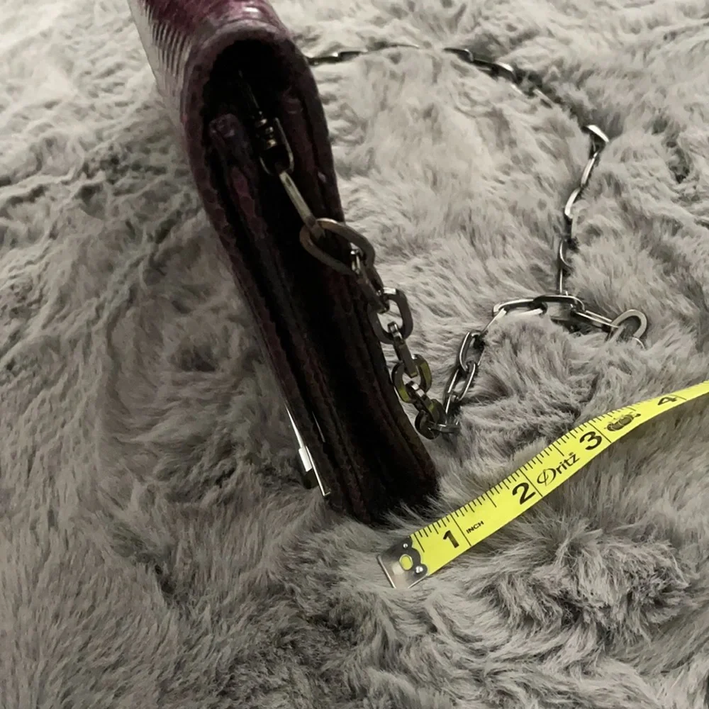 WHBM Amethyst & Black Snakeskin Clutch with Chain - Picture 8 of 9
